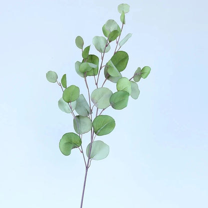 1/3Pcsartificial Plant Long Stems Eucalyptus Leaf Leaves Plants Money Leaf Decor Wedding Shooting Prop Home Vase Table Diy Decor