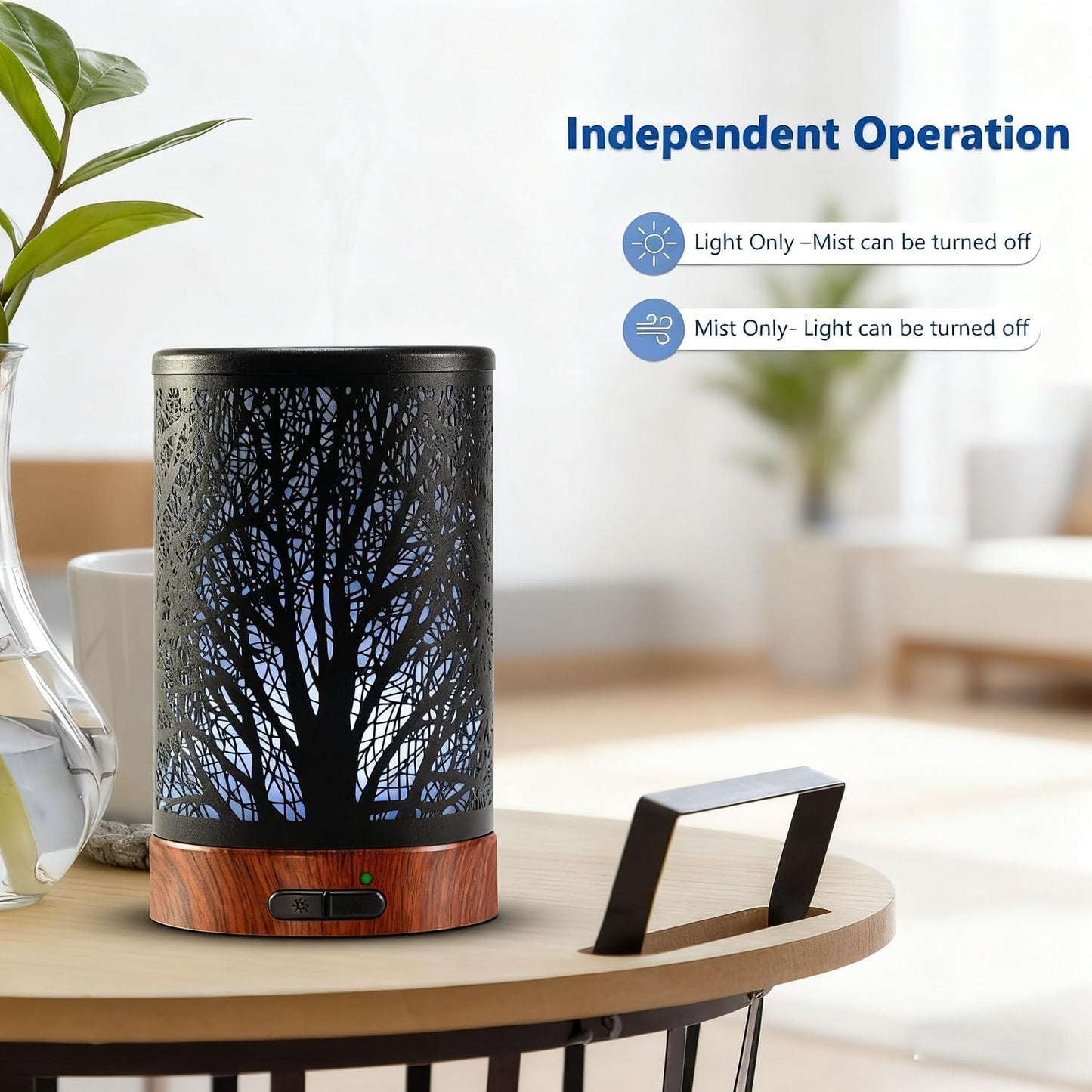 Essential Oil Diffuser Fragrance Aromatherapy Scented Oil Diffuser Ultrasonic Aroma Diffusers Whisper Quiet with Waterless Auto Shut-Off 7 LED Night Light for Home Office SPA (150Ml-Forest)