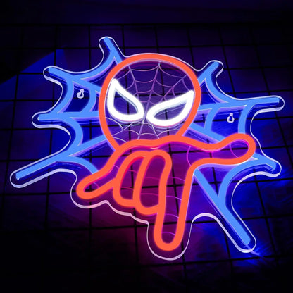 Spider Neon Sign USB Dimmable Anime LED Neon Light for Bedroom Man Cave Game Room Party Club Home Decor Chirstmas Birthday Gift