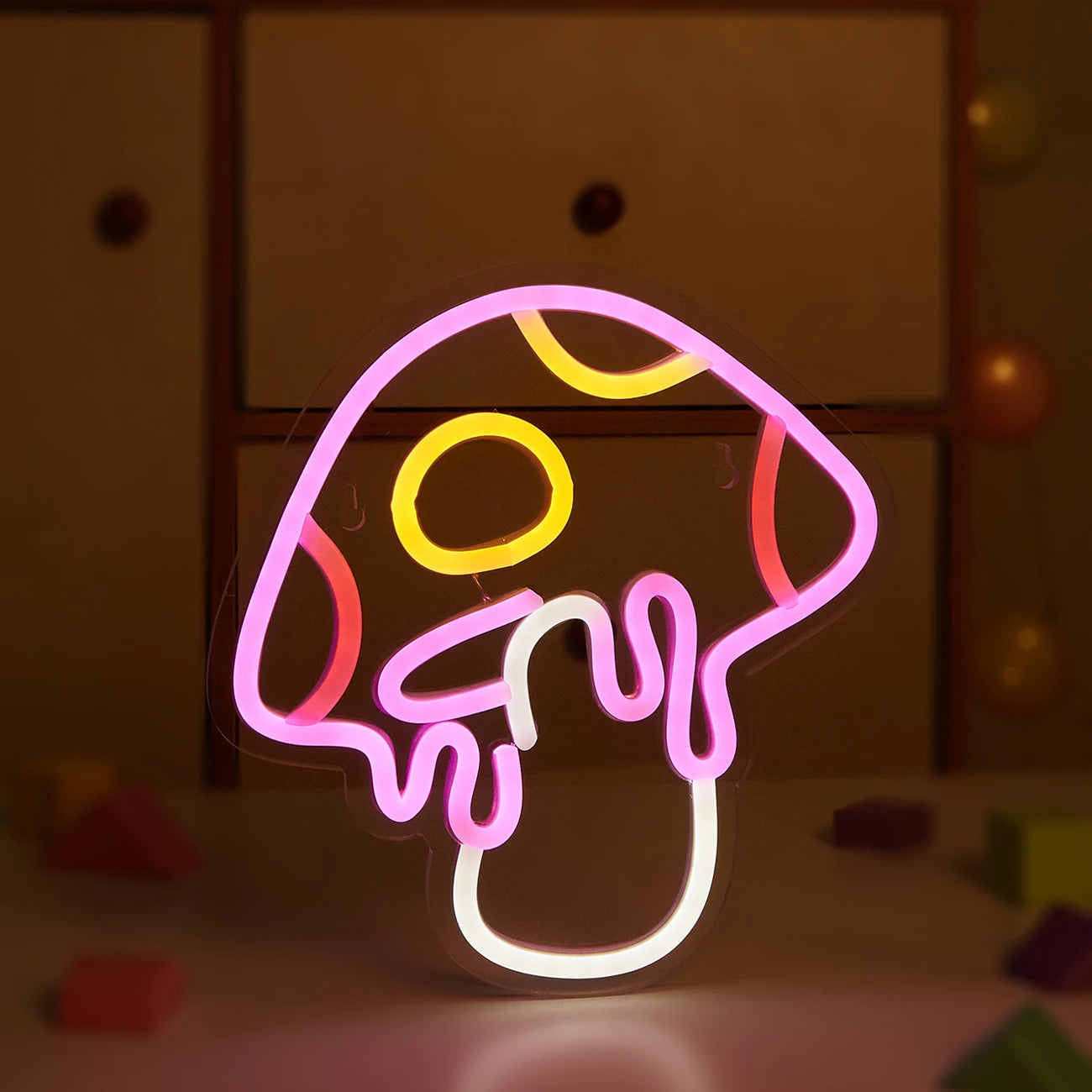 Chi-Buy LED Neon Mushroom USB Powered Neon Signs Night Light 3D Wall Art & Game Room Bedroom Party Decor Lamp Signs