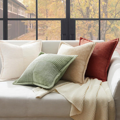 Cushion Covers, 16X16 Inch Scatter Autumn Decorative Fluffy Pillows Cases with Invisible Zipper for Sofa Bed Livingroom Bedroom (40X40 Cm, Sage Green, Pack of 2)