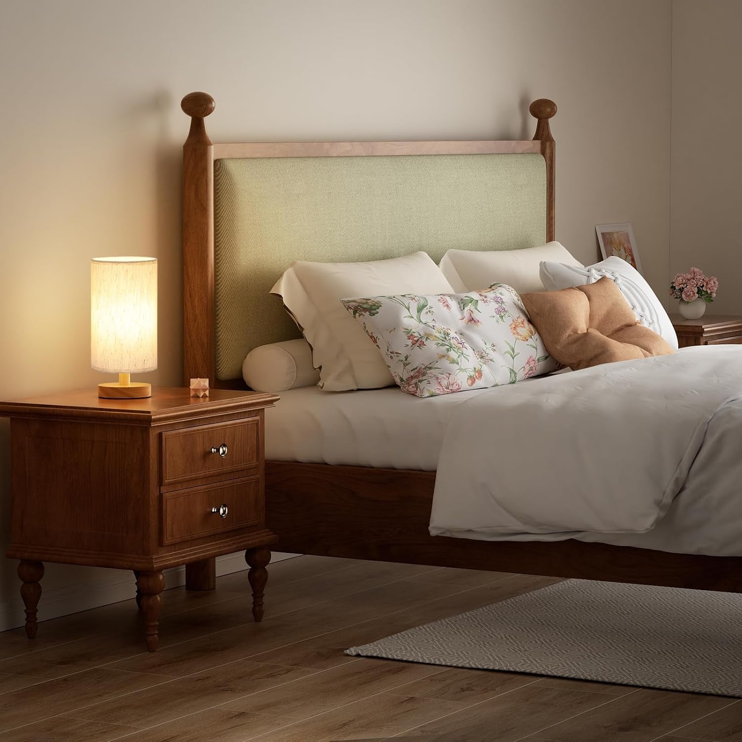Bedside Lamps, 3000K Warm White Table Lamp, Small Lamps for Living Room - Simple Bed Lamp Desk Lamps with Button Switch for Kids Room, Study, Dorm, Office, Shelves(Bulb Included)