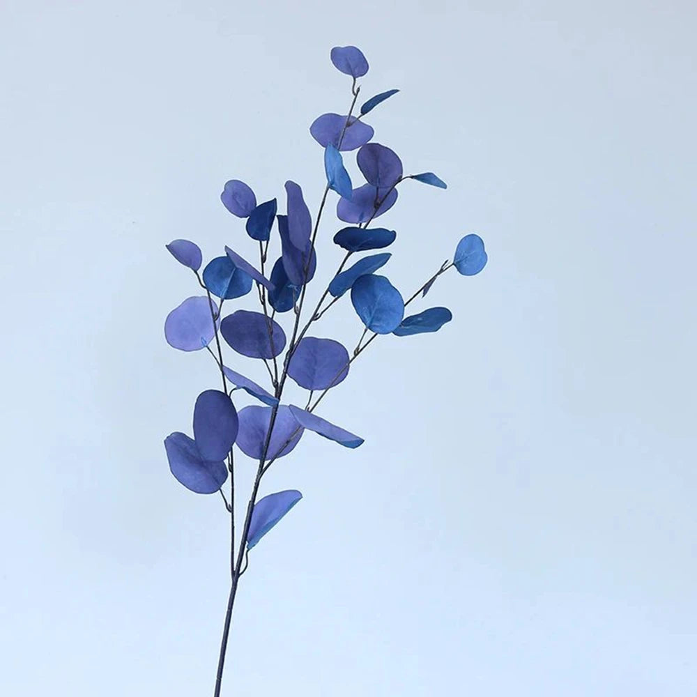 1/3Pcsartificial Plant Long Stems Eucalyptus Leaf Leaves Plants Money Leaf Decor Wedding Shooting Prop Home Vase Table Diy Decor