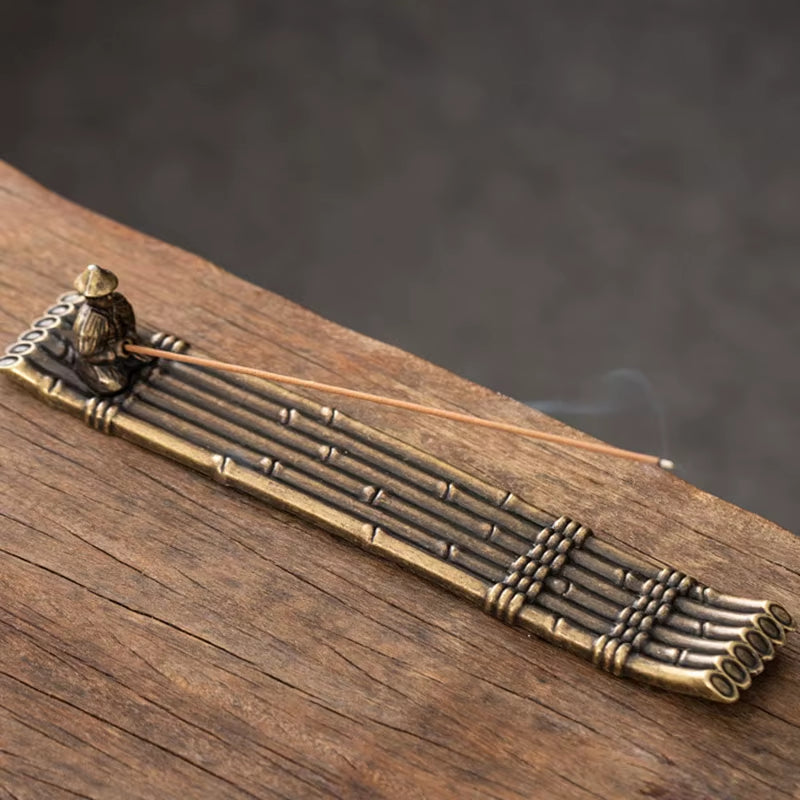 Creative Incense Holder Aromatherapy Ornament Incense Holder Boat Old Men Fishing Japanese Style Incense Stick Burner Home Decor