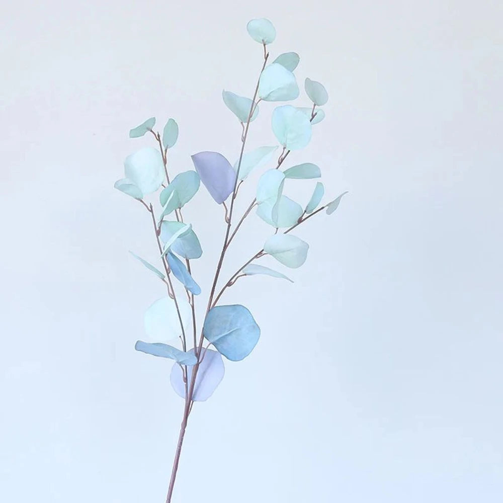 1/3Pcsartificial Plant Long Stems Eucalyptus Leaf Leaves Plants Money Leaf Decor Wedding Shooting Prop Home Vase Table Diy Decor
