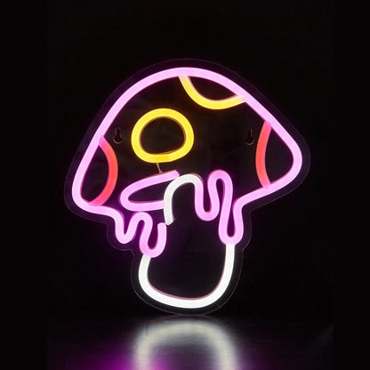 Chi-Buy LED Neon Mushroom USB Powered Neon Signs Night Light 3D Wall Art & Game Room Bedroom Party Decor Lamp Signs