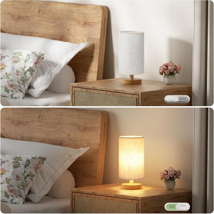 Bedside Lamps, 3000K Warm White Table Lamp, Small Lamps for Living Room - Simple Bed Lamp Desk Lamps with Button Switch for Kids Room, Study, Dorm, Office, Shelves(Bulb Included)