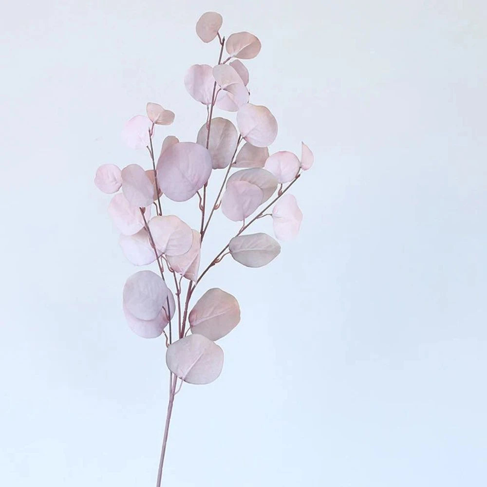 1/3Pcsartificial Plant Long Stems Eucalyptus Leaf Leaves Plants Money Leaf Decor Wedding Shooting Prop Home Vase Table Diy Decor