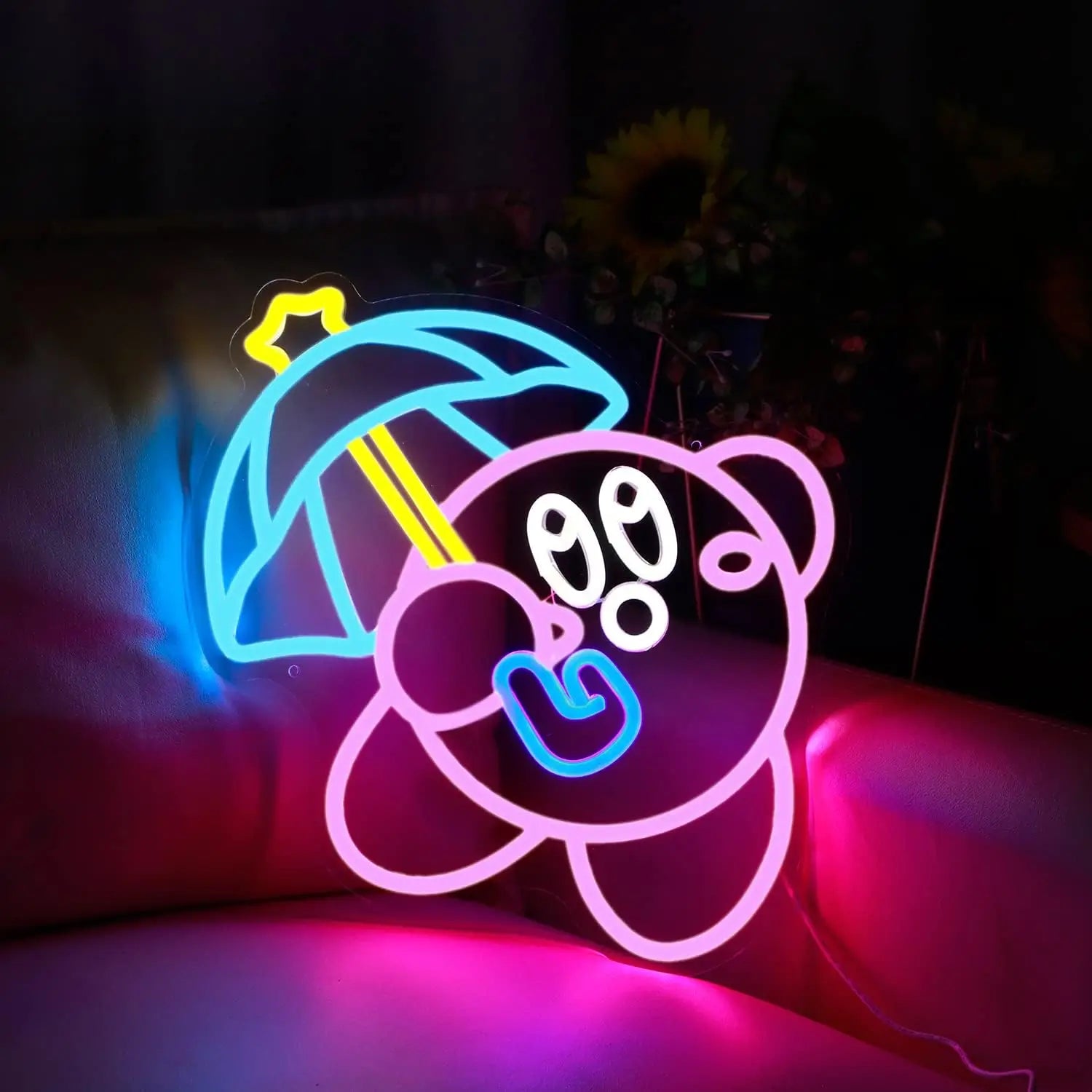 16.1*12.8 Inches Anime Neon Sign Dimmable LED Neon Light Sign for Kids Room Man Cave Wall Art Birthday Gift Night Light
