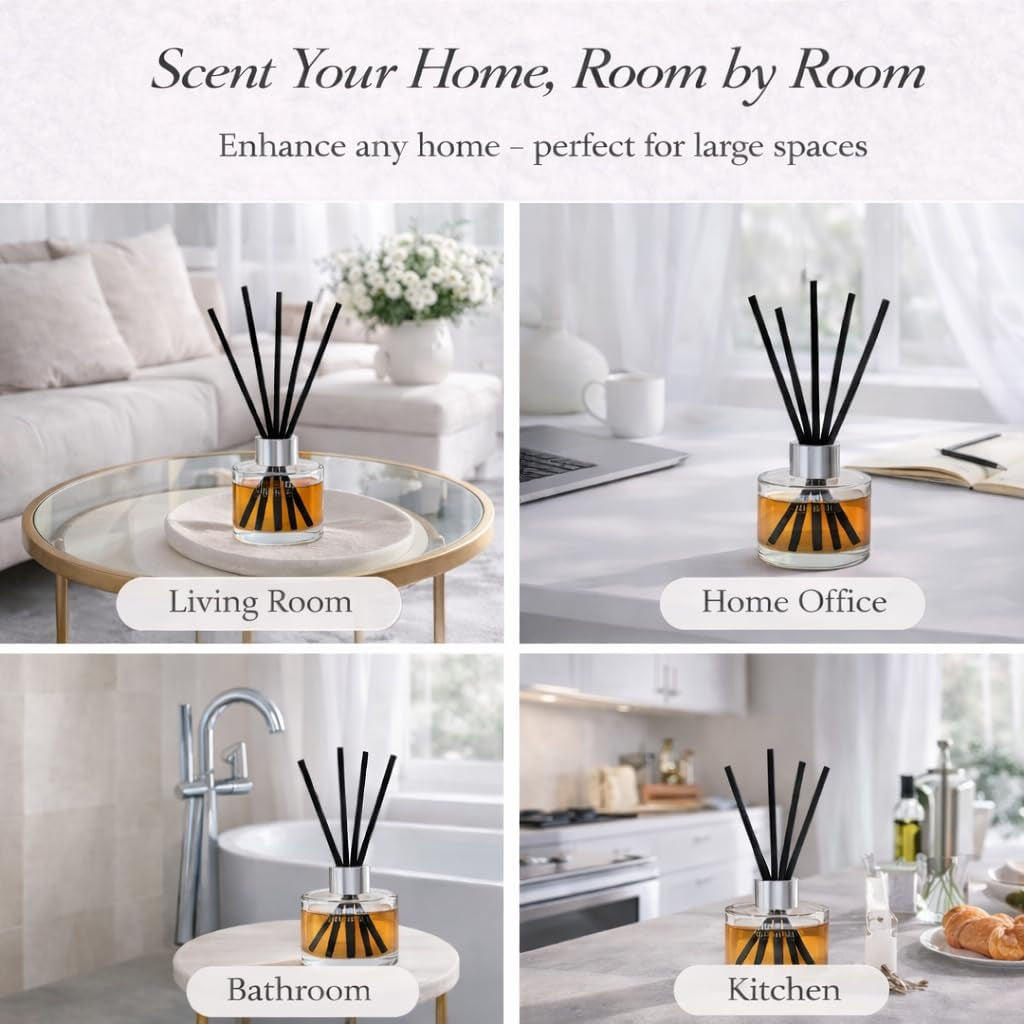 Reed Diffuser - Mandarin & Grapefruit Scent | Essential Oil Aroma for Home | 100 Ml