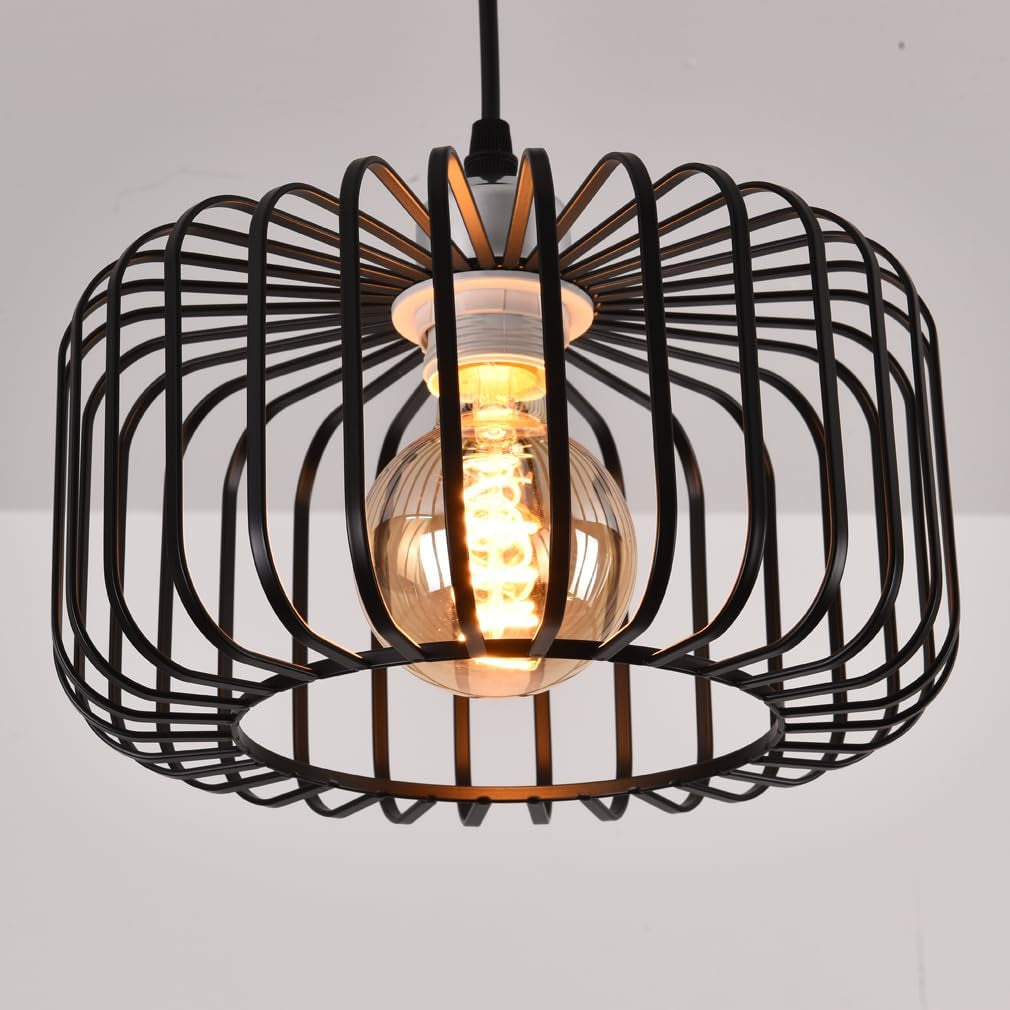 Black Ceiling Light Shade, Metal Light Shade, Modern Designer Pendant Lamp Shade Black Lampshades for Ceiling Lights, Bedside Lamps, Bedroom, Living Room, Kitchen, Hallway, Office