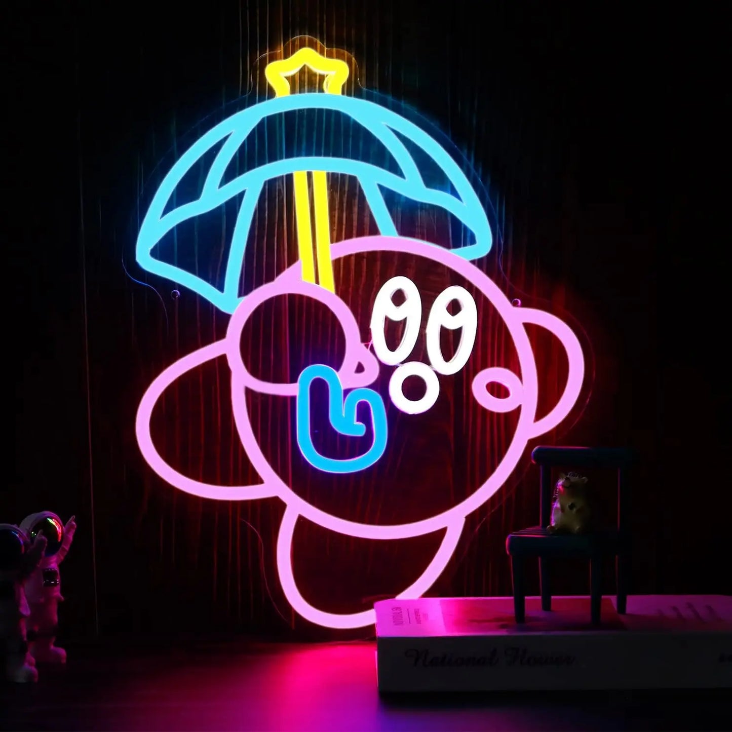 16.1*12.8 Inches Anime Neon Sign Dimmable LED Neon Light Sign for Kids Room Man Cave Wall Art Birthday Gift Night Light