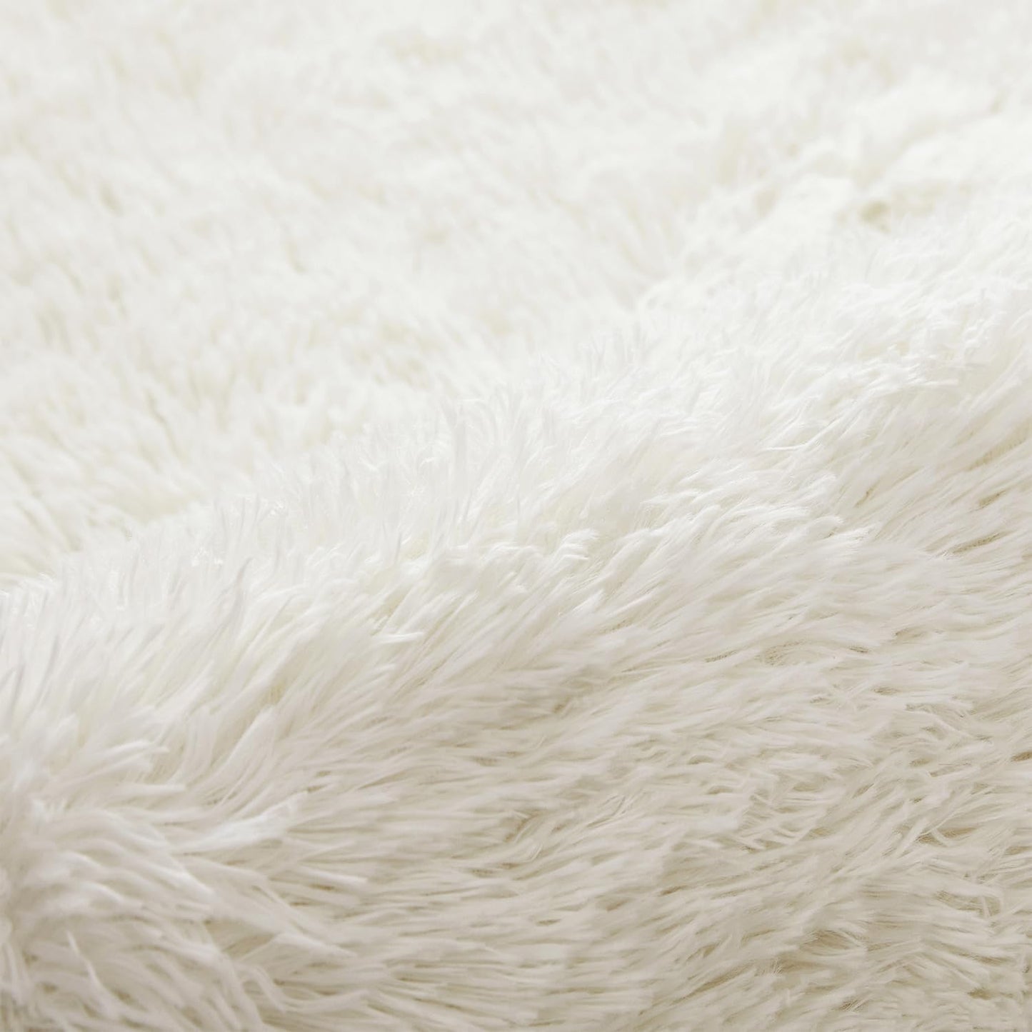 round Cream Shaggy Rug 120X120 Cm Fluffy Soft Non Slip Circle Area Rug Nursery Kids Room Non-Shedding