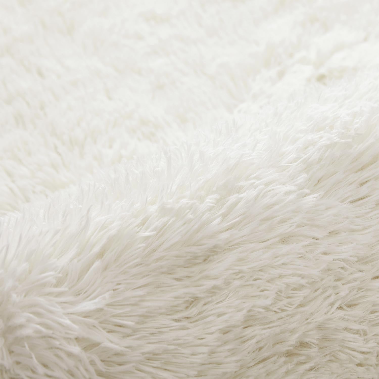 round Cream Shaggy Rug 120X120 Cm Fluffy Soft Non Slip Circle Area Rug Nursery Kids Room Non-Shedding