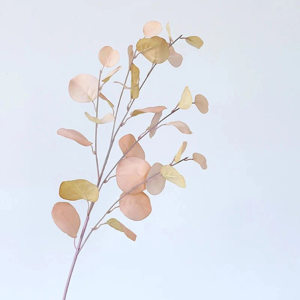 1/3Pcsartificial Plant Long Stems Eucalyptus Leaf Leaves Plants Money Leaf Decor Wedding Shooting Prop Home Vase Table Diy Decor