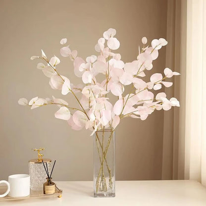 1/3Pcsartificial Plant Long Stems Eucalyptus Leaf Leaves Plants Money Leaf Decor Wedding Shooting Prop Home Vase Table Diy Decor